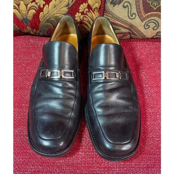 BALLY Birocco of Switzerland Sz 11.5 D Black Leather Loafers - Swiss Mad… BALLY Patent Leather Loafers, 80s Genuine Leather Black  main image 3